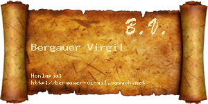 Bergauer Virgil névjegykártya